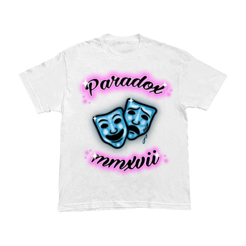 Airbrushed "Laugh Now Cry NEVER" TEE (WHITE)