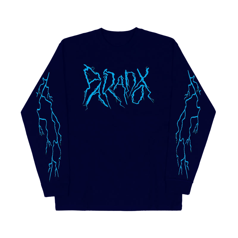 "Lightning Strike" Long Sleeve Tee (Navy/Blue)