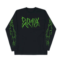 "Lightning Strike" Long Sleeve Tee (Black/Neon Green)