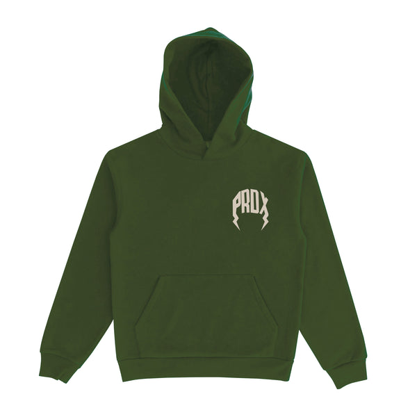 "NEUTRAL TONE" LIGHTNING ARC LOGO PULL-OVER HOODIE (OLIVE)