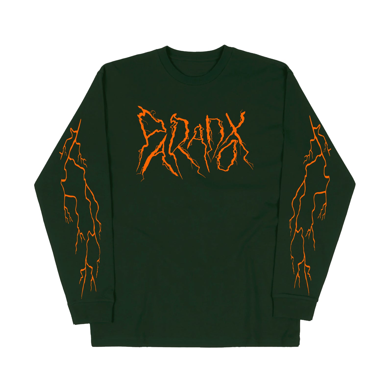 "Lightning Strike" Long Sleeve Tee (Olive Green/Orange)