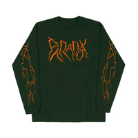 "Lightning Strike" Long Sleeve Tee (Olive Green/Orange)