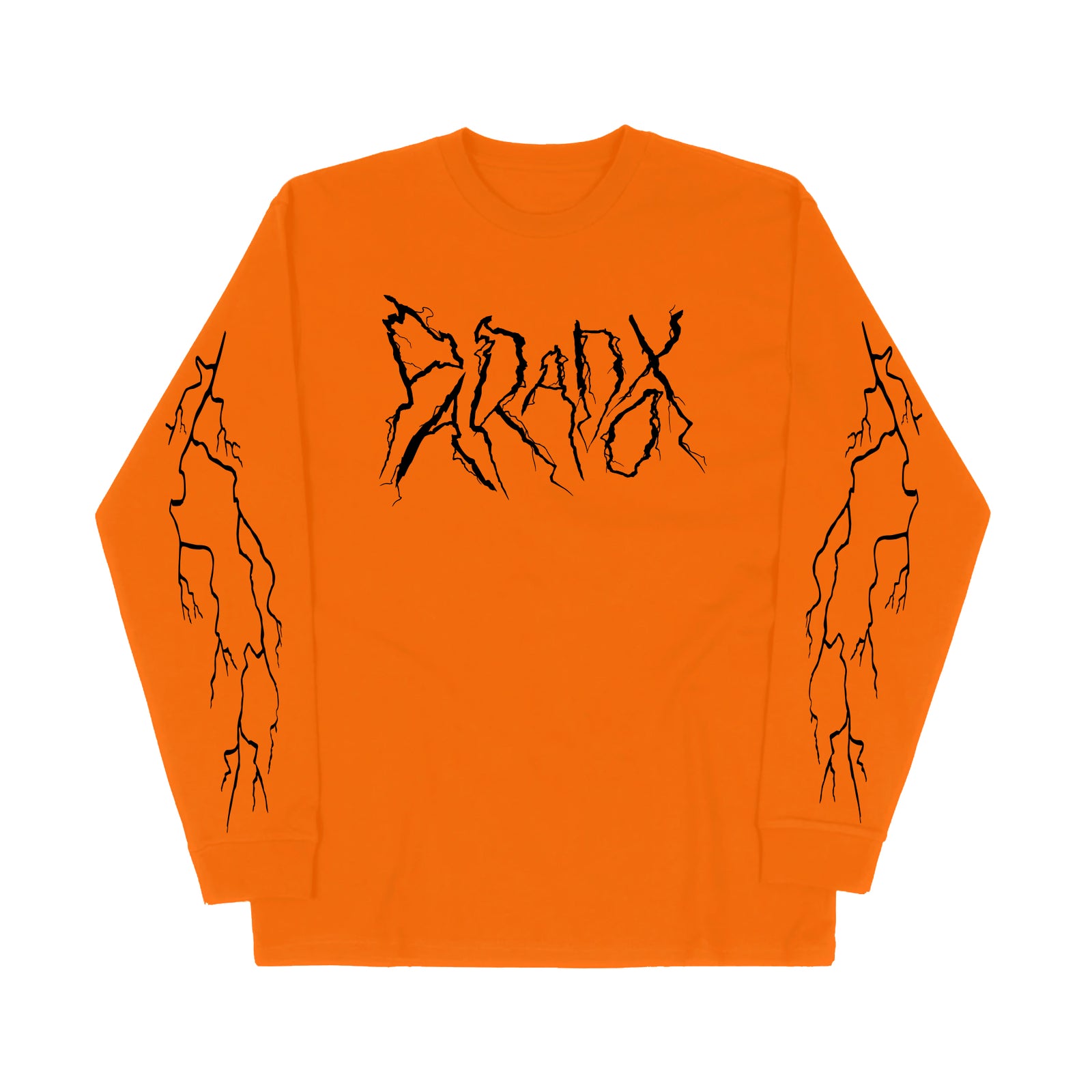 "Lightning Strike" Long Sleeve Tee (Orange/Black)
