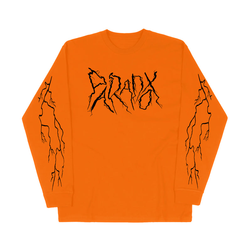 "Lightning Strike" Long Sleeve Tee (Orange/Black)