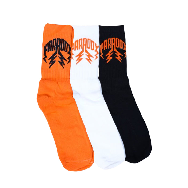 Crew Socks Lightning Arc Logo (3 Pack) - Orange