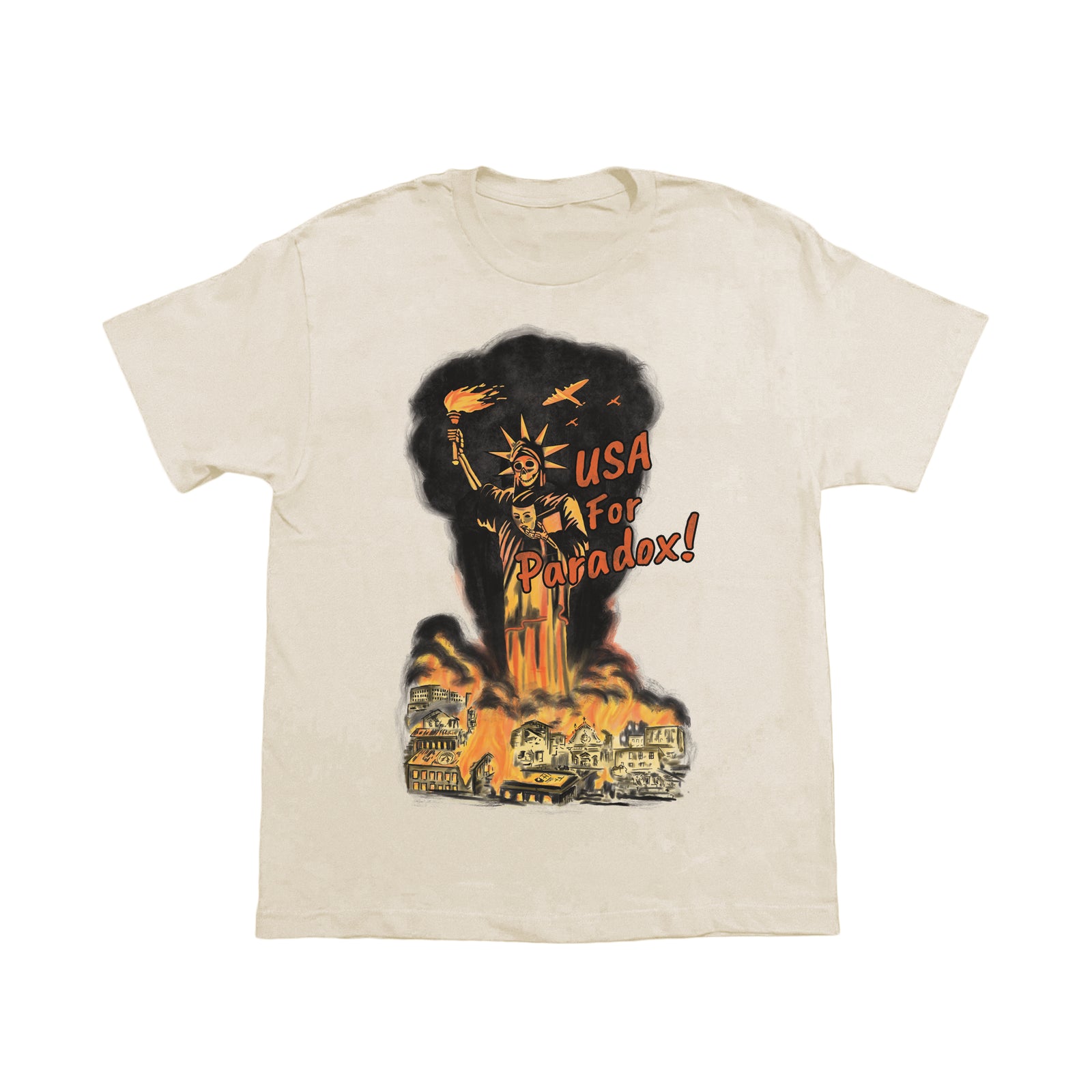 "U.S.A. FOR PARADOX!" LIGHTNING ARC LOGO TEE (CREAM)
