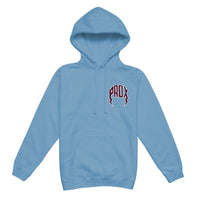 "PHILLIES '80" LIGHTNING ARC LOGO PULL-OVER HOODIE (POWDER BLUE)