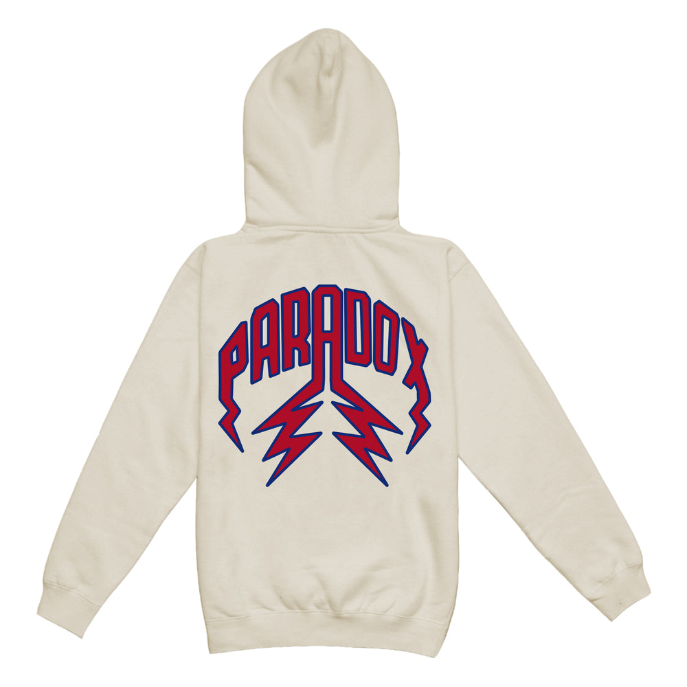"PHILLIES '08" LIGHTNING ARC LOGO PULLOVER HOODIE (CREAM) Paradox Lab