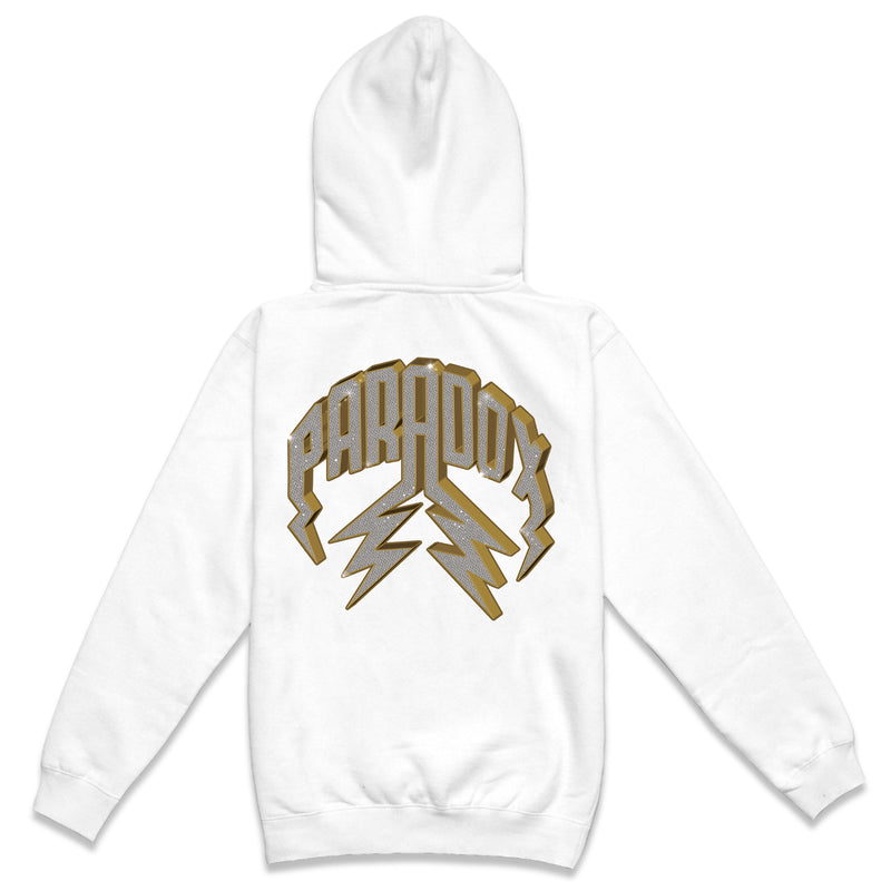 "VVS" LIGHTNING ARC LOGO HOODIE (WHITE)