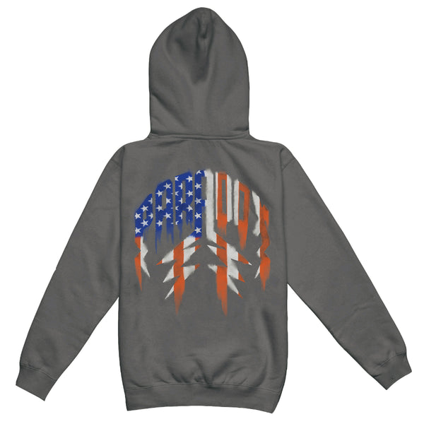 "U.S.A. FOR PARADOX!" LIGHTNING ARC LOGO HOODIE (CHARCOAL)