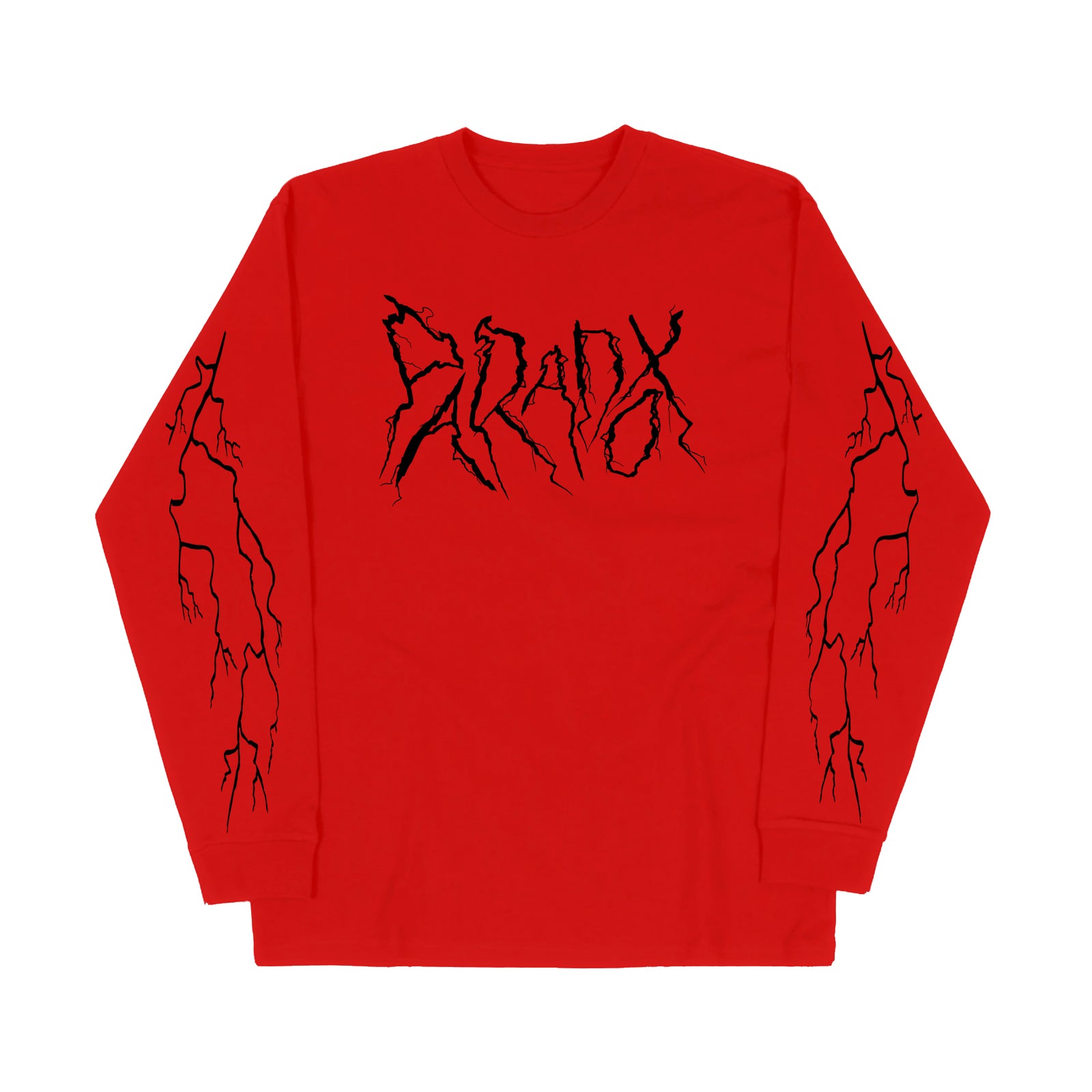"Lightning Strike" Long Sleeve Tee (Red/Black)