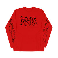 "Lightning Strike" Long Sleeve Tee (Red/Black)
