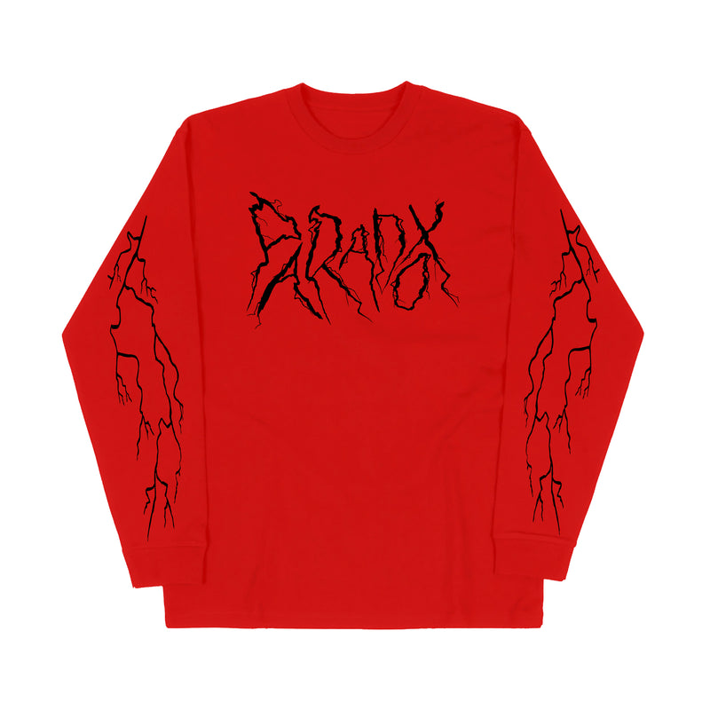 "Lightning Strike" Long Sleeve Tee (Red/Black)