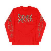"Lightning Strike" Long Sleeve Tee (Red/Teal)