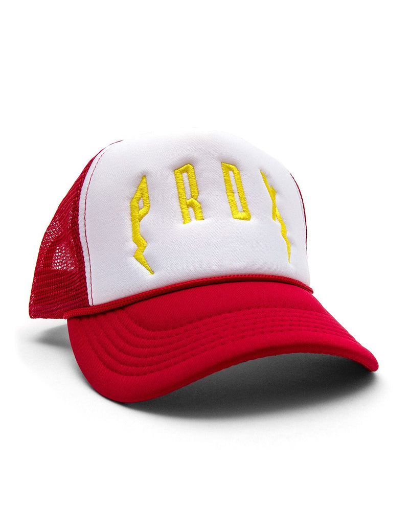 PRDX Trucker Hat (Red/White/Gold)