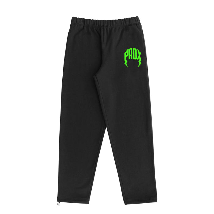 TWILLED LIGHTNING ARC LOGO SWEATPANTS (BLACK/GREEN) Paradox Lab TWILLED LIGHTNING ARC LOGO SWEATPANTS (BLACK/GREEN) Paradox Lab