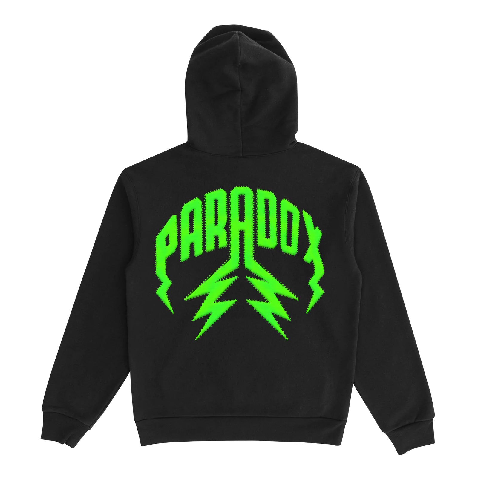 TWILL LIGHTNING ARC LOGO PULL-OVER HOODIE (BLACK/GREEN)