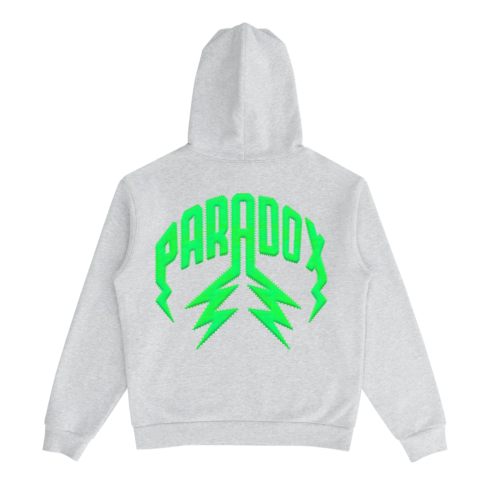 TWILLED LIGHTNING ARC LOGO PULL-OVER HOODIE (GREY/GREEN)