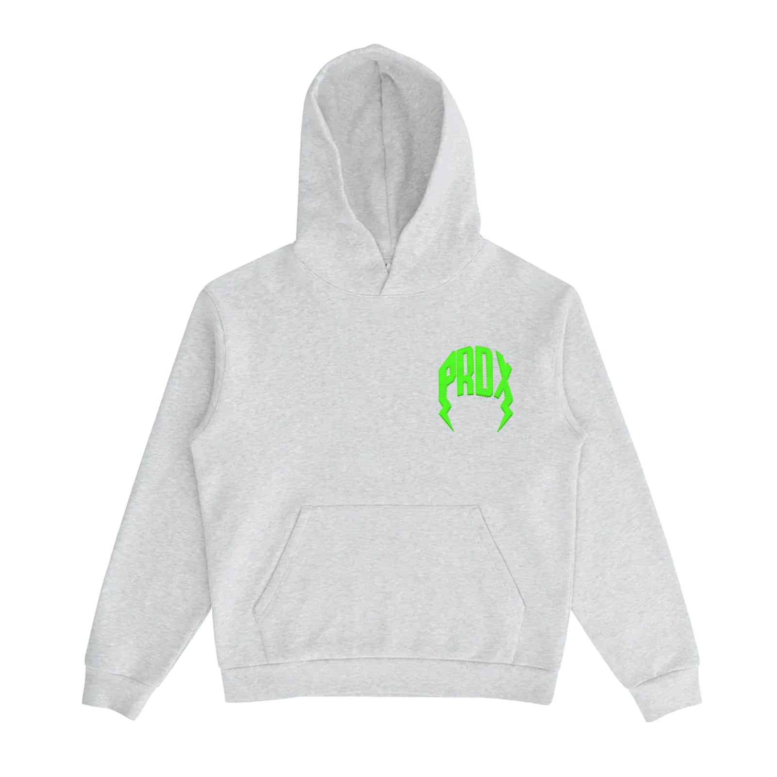 TWILLED LIGHTNING ARC LOGO PULL-OVER HOODIE (GREY/GREEN)