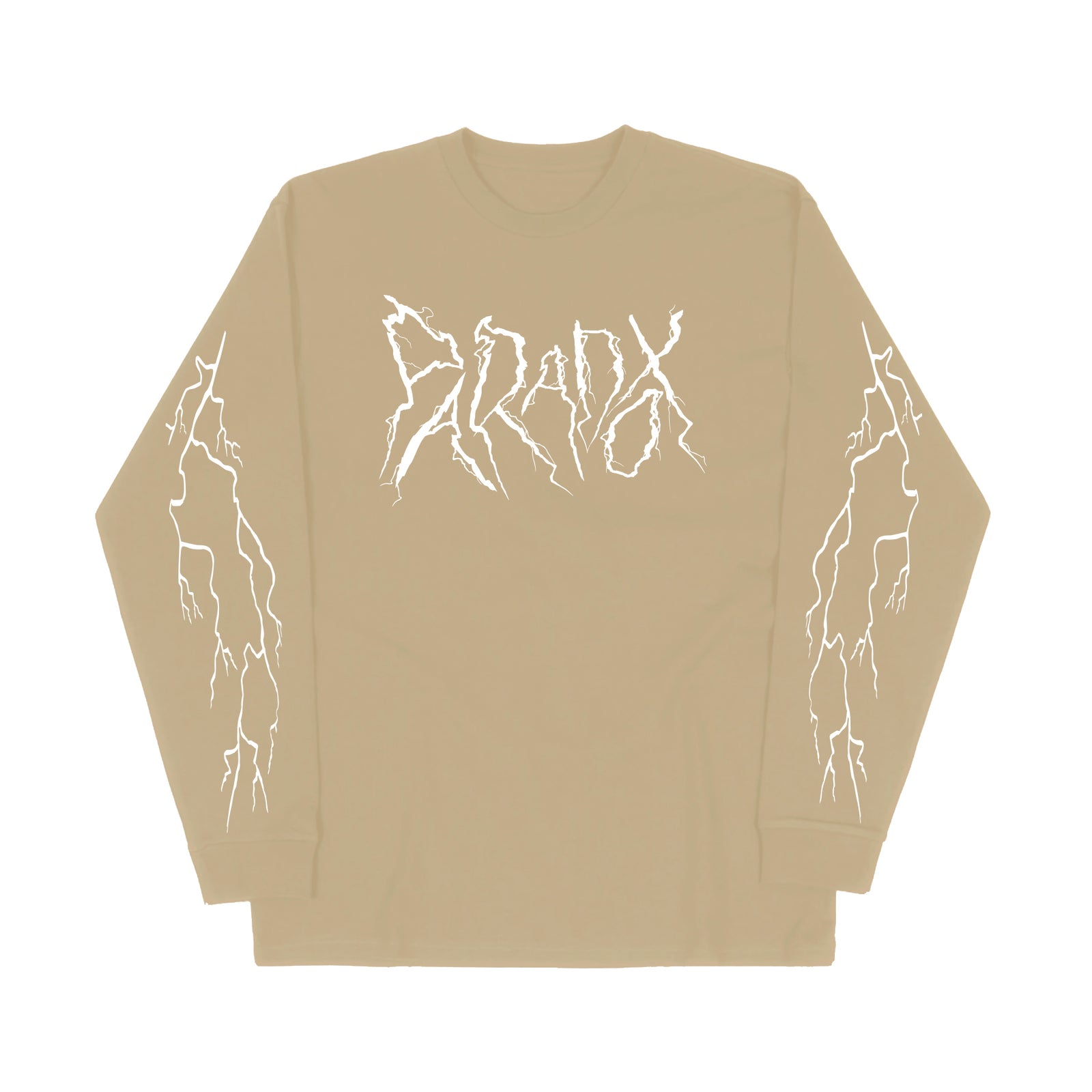 "Lightning Strike" Long Sleeve Tee (Sand/White)