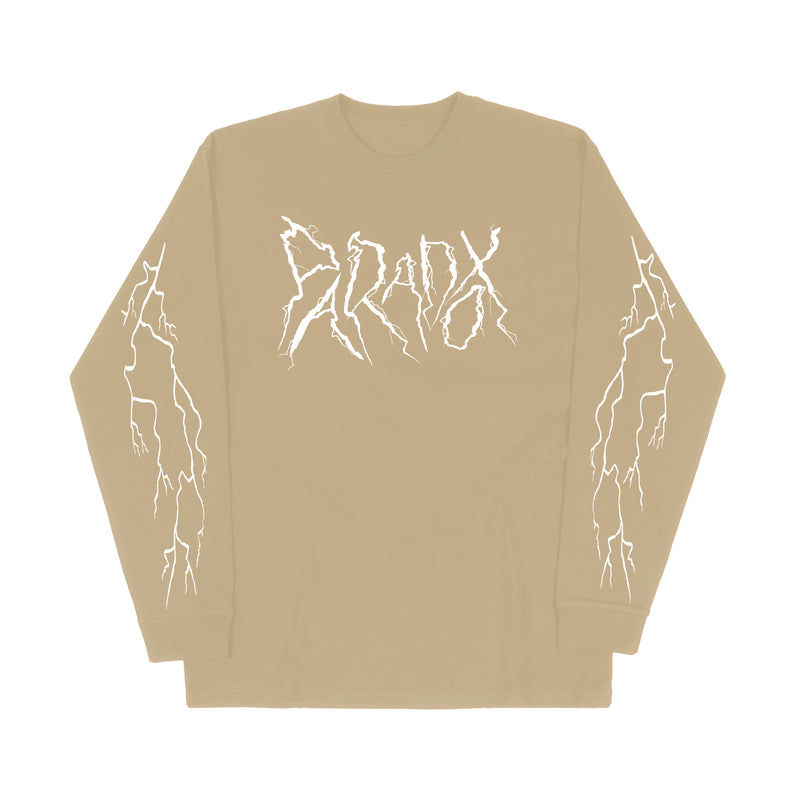 "Lightning Strike" Long Sleeve Tee (Sand/White)