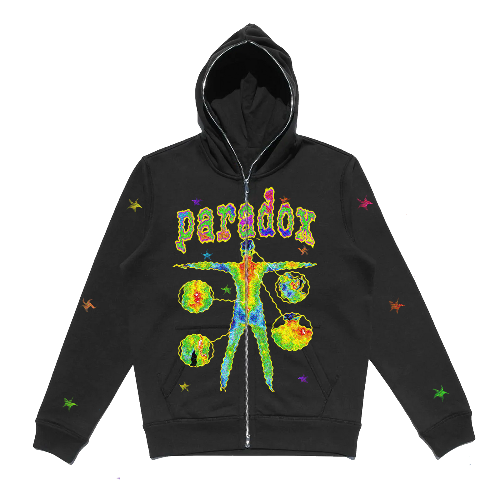 "THERMAL BODY SCAN" LIGHTNING ARC LOGO FULL-ZIP HOODIE (BLACK)