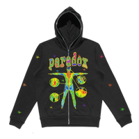 "THERMAL BODY SCAN" LIGHTNING ARC LOGO FULL-ZIP HOODIE (BLACK)
