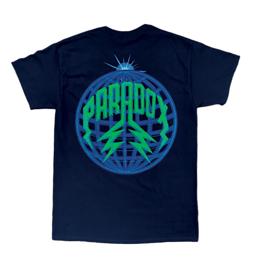 “Globe” Lightning Arc Logo Tee - Black