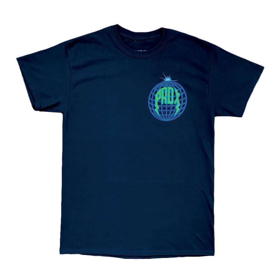“Globe” Lightning Arc Logo Tee - Black