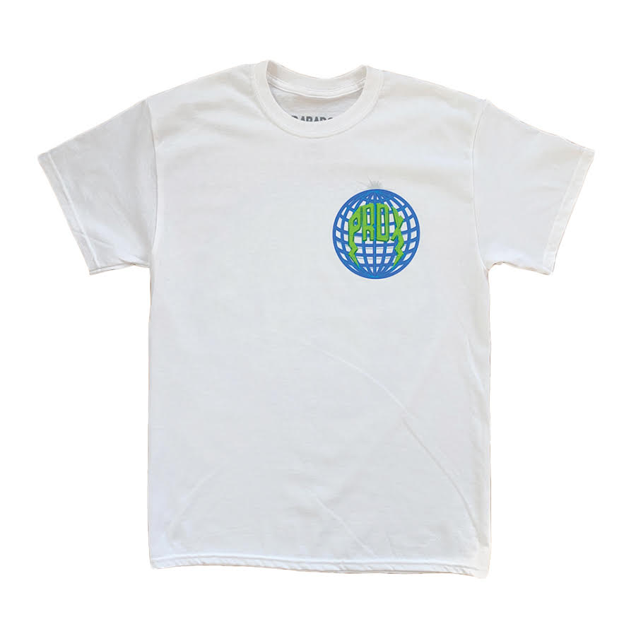 “Globe” Lightning Arc Logo Tee - White