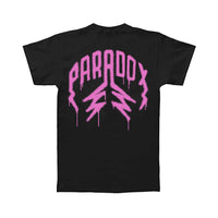 "SPRAY PAINT" LIGHTNING ARC LOGO TEE (BLACK/PINK)