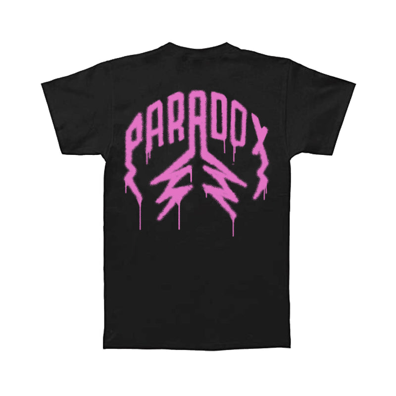 "SPRAY PAINT" LIGHTNING ARC LOGO TEE (BLACK/PINK)