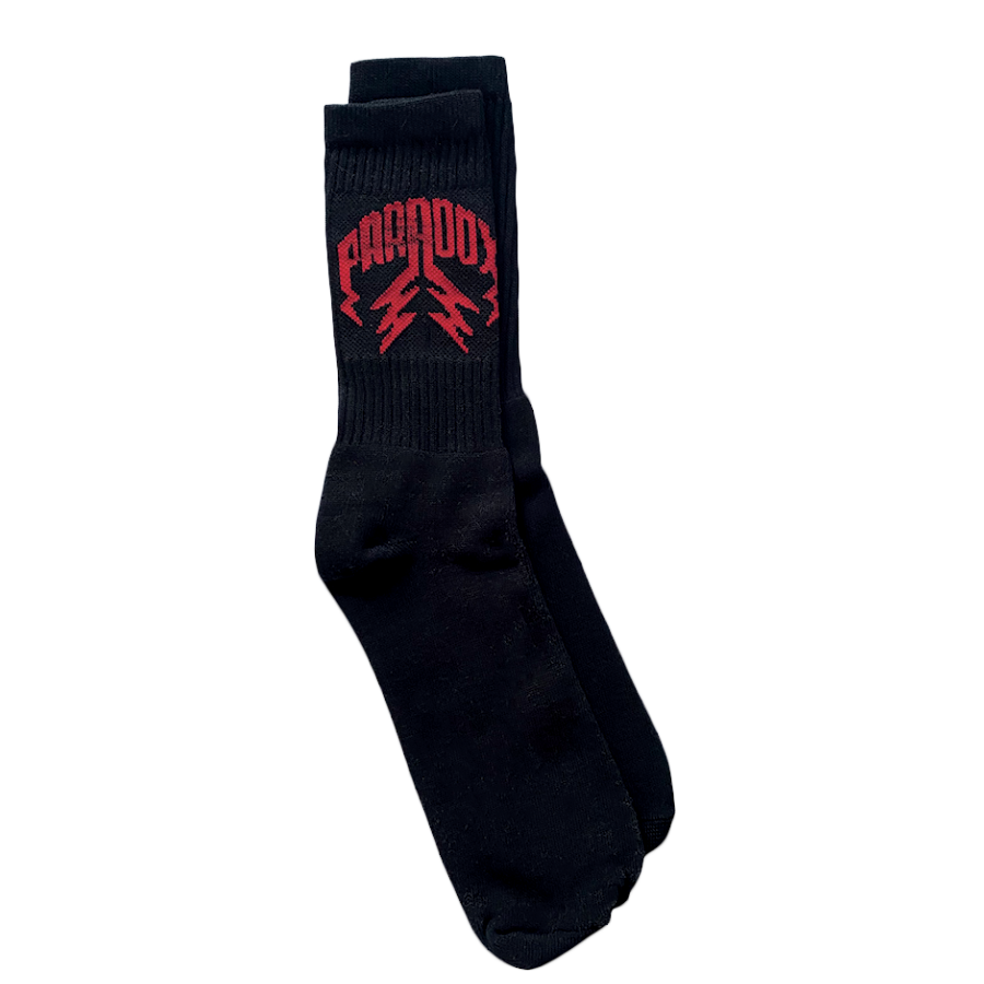 Crew Socks Lightning Arc Logo (2 Pack) - Black/Red