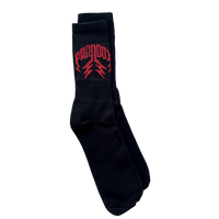 Crew Socks Lightning Arc Logo (2 Pack) - Black/Red
