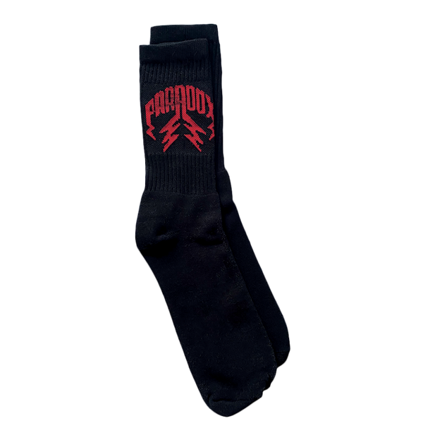 Crew Socks Lightning Arc Logo (2 Pack) - Black/Red