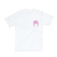 "SPRAY PAINT" LIGHTNING ARC LOGO TEE (WHITE/PINK)