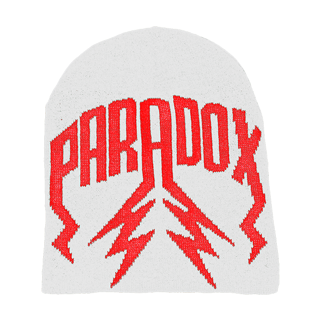 LIGHTNING ARC LOGO BEANIE - (WHITE/RED)