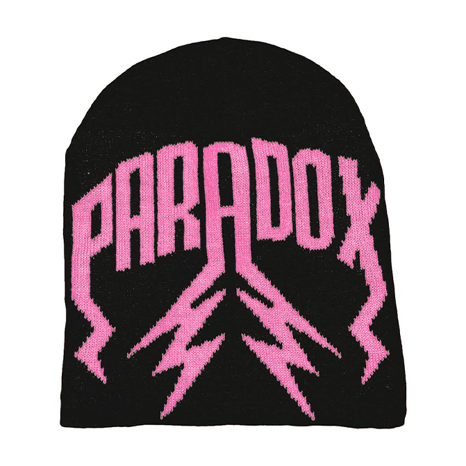 LIGHTNING ARC LOGO BEANIE - (BLACK/PINK)