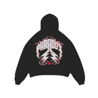 "AIRBRUSHED HEARTS" LIGHTNING ARC LOGO HOODIE (BLACK)