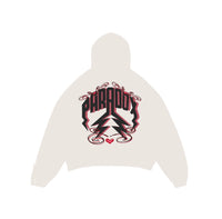 "AIRBRUSHED HEARTS" LIGHTNING ARC LOGO PULL-OVER HOODIE (CREAM)