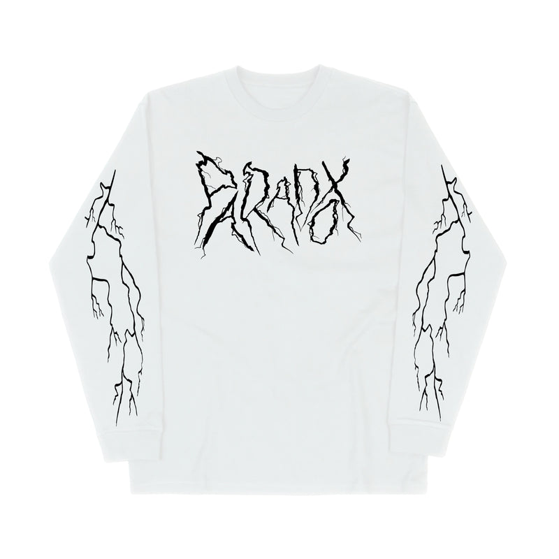 "Lightning Strike" Long Sleeve Tee (White/Black)