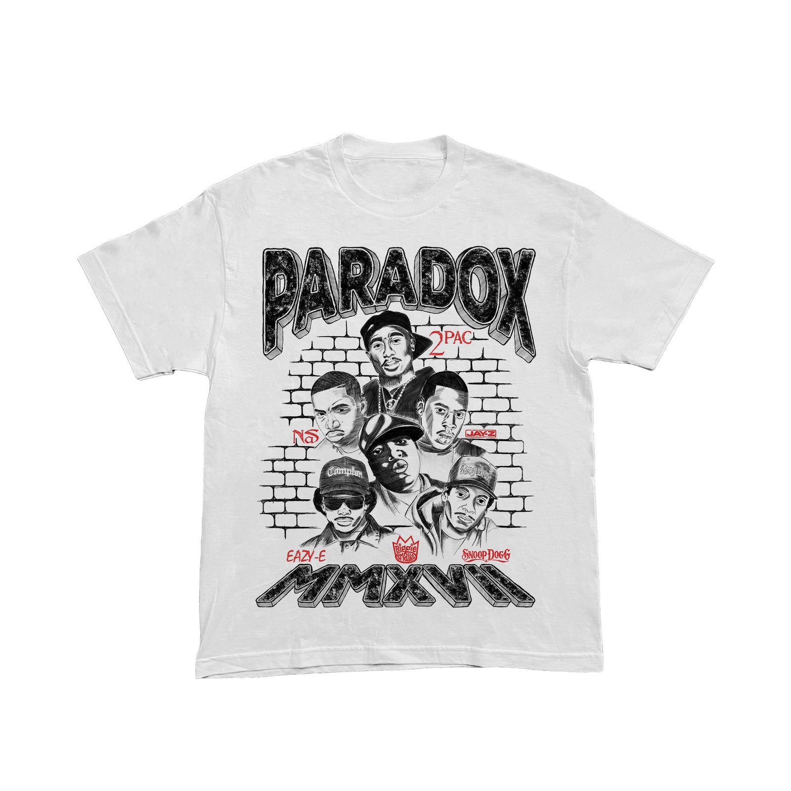 BHM HIP-HOP LEGENDS SKETCH TEE (WHITE)